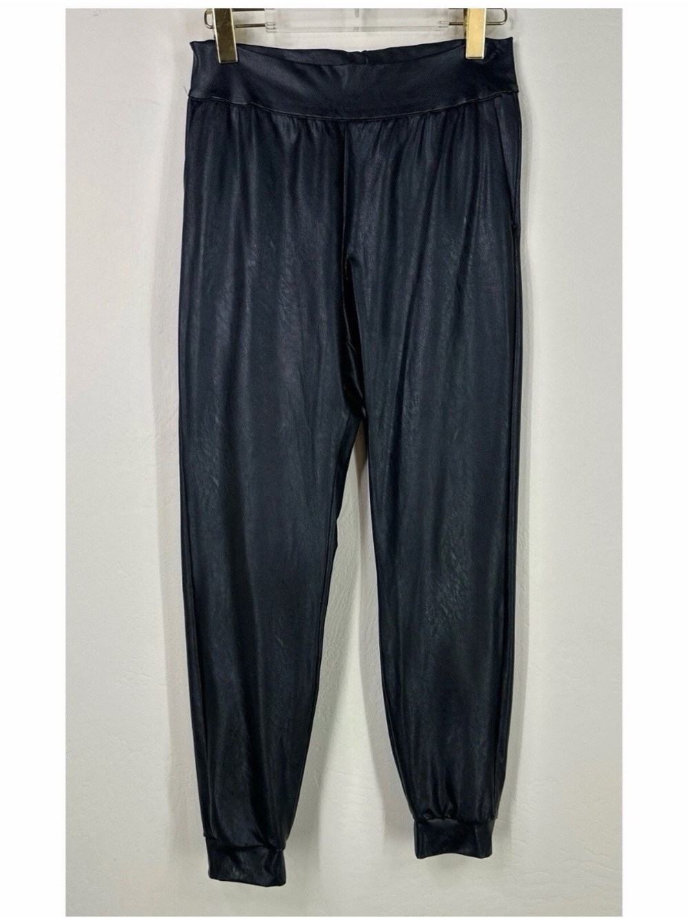 Commando  women’s Black Faux Leather Jogger Pants